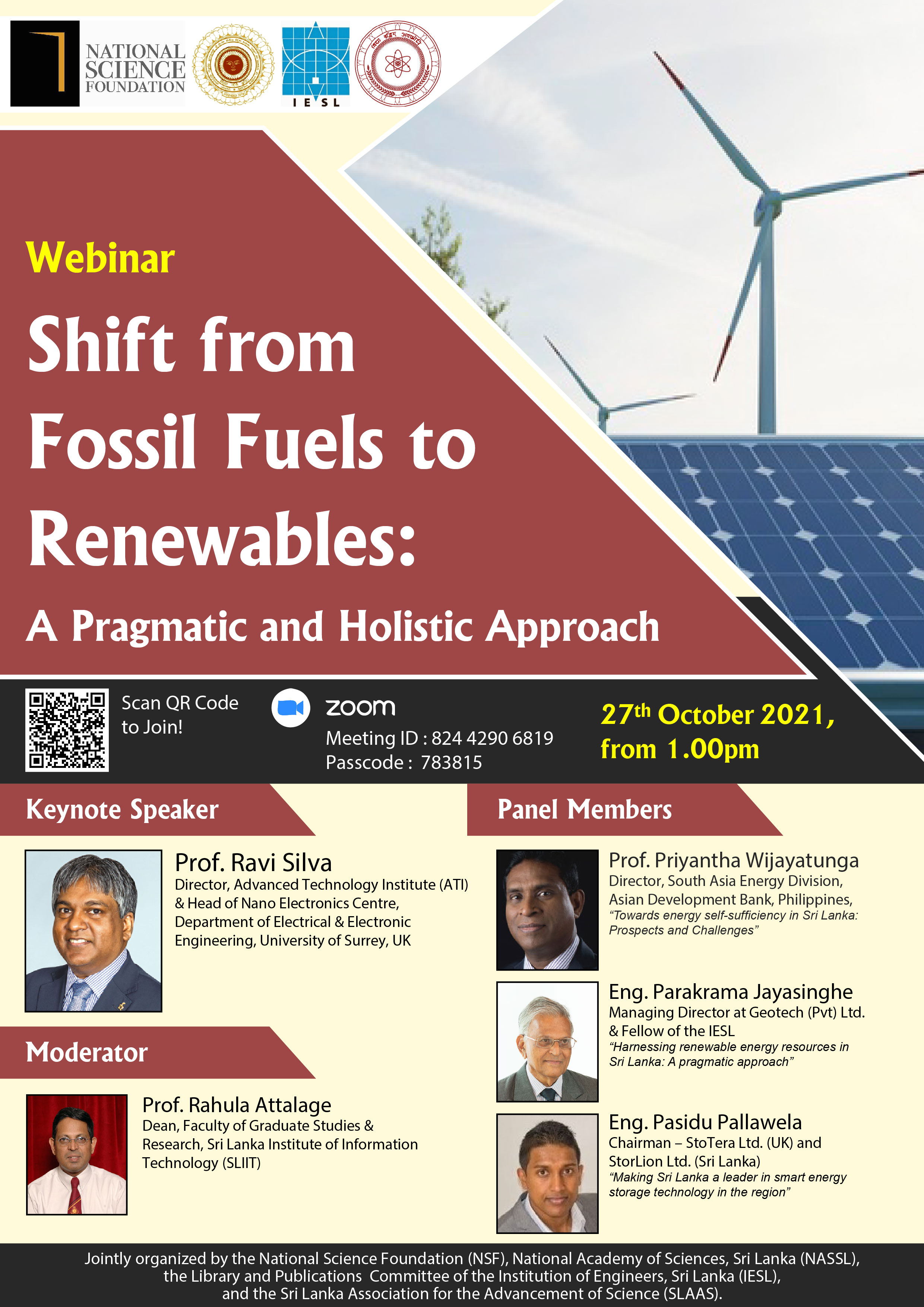 Webinar on "Shift from fossil fuels to renewables" 